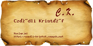 Czédli Kristóf névjegykártya